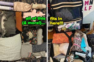 before and after of everything that can be packed in a backpack