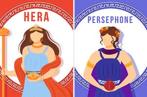 Hera and Persphone in cartoon version.