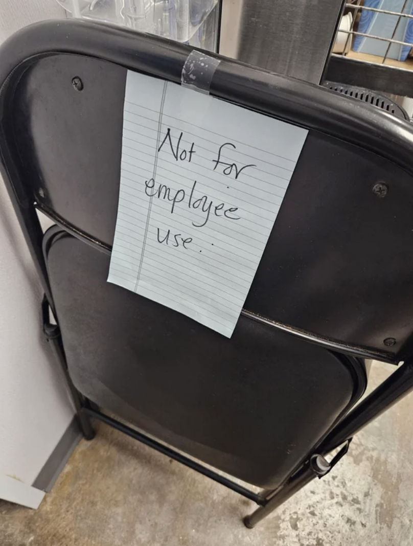 "Not for employee use"