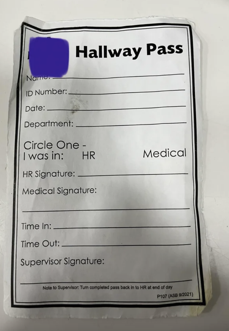 &quot;Hallway Pass&quot;