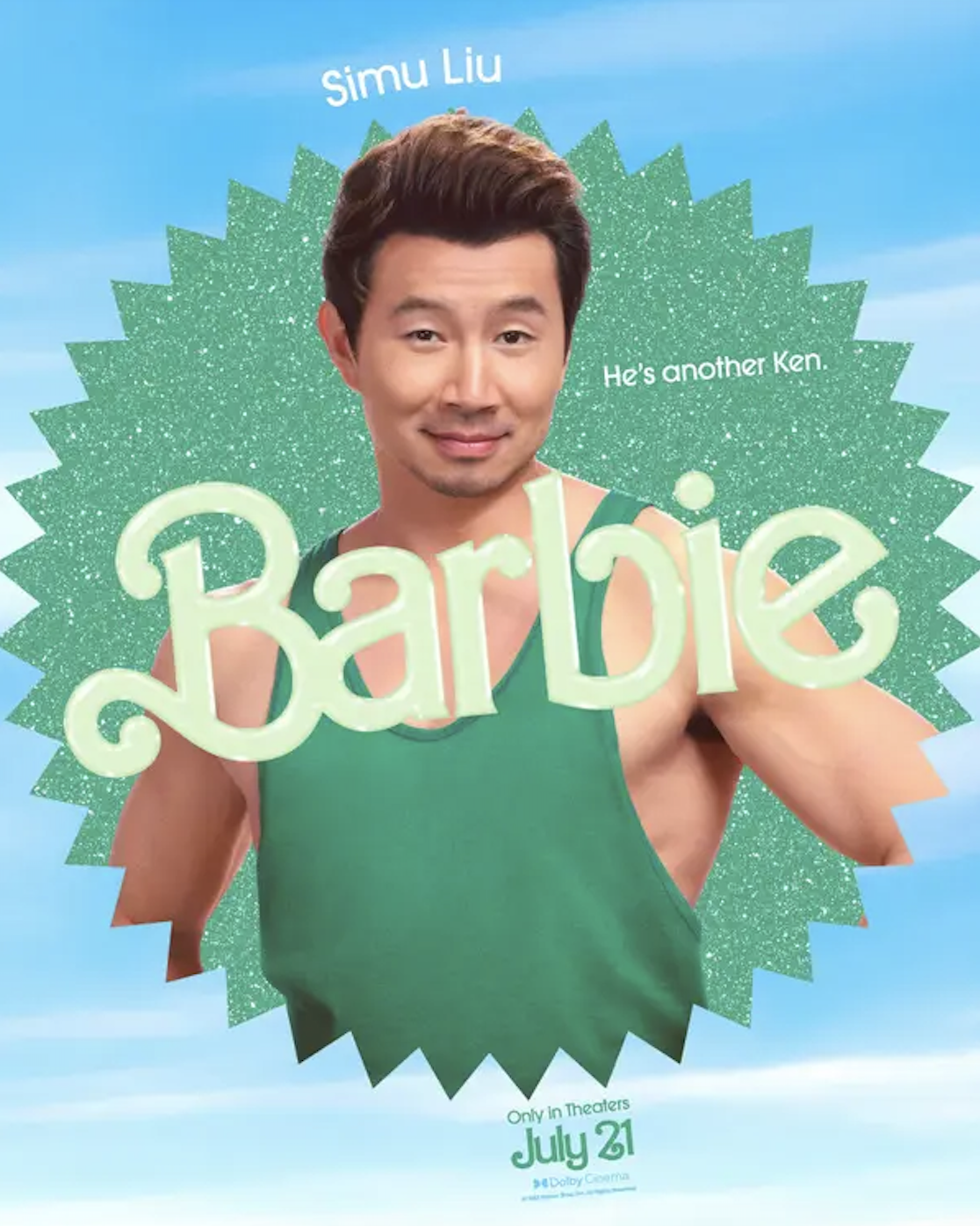 Simu Liu in the Barbie movie poster