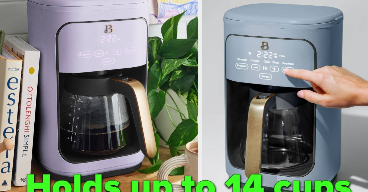  Beautiful By Drew Barrymore 12-Cup Programmable Coffee Maker  with Single-Serve Function and Iced Coffee Brewing, White: Home & Kitchen