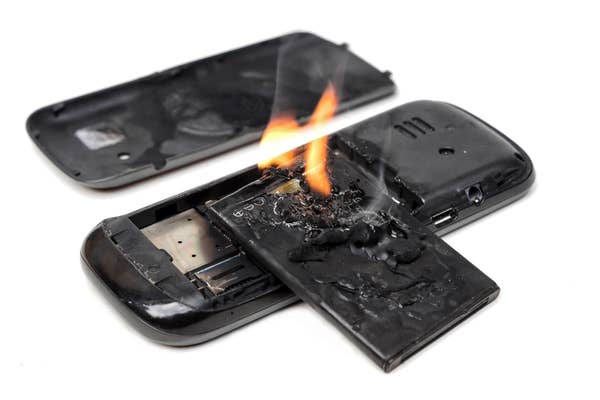phone on fire