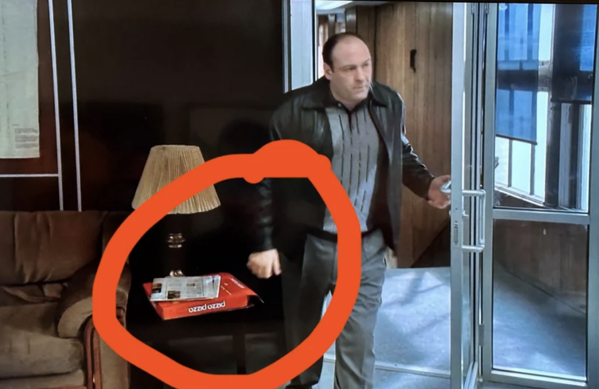 A pizza box in this shot of &quot;The Sopranos&quot;