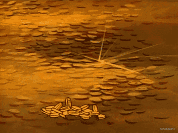 scrooge mcduck swimming in gold coins