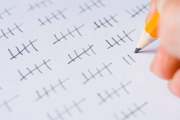 tally marks on paper