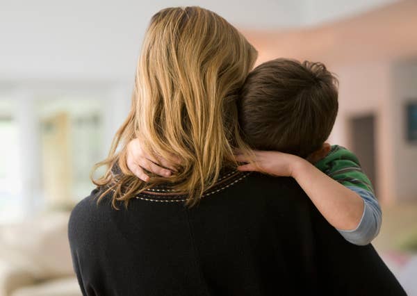 kid hugging their mom