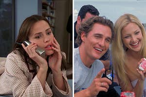 Jennifer Garner in "13 Going on 30" next to Kate Hudson and Matthew Mcconaghuey in "how to lose a guy in 10 days"