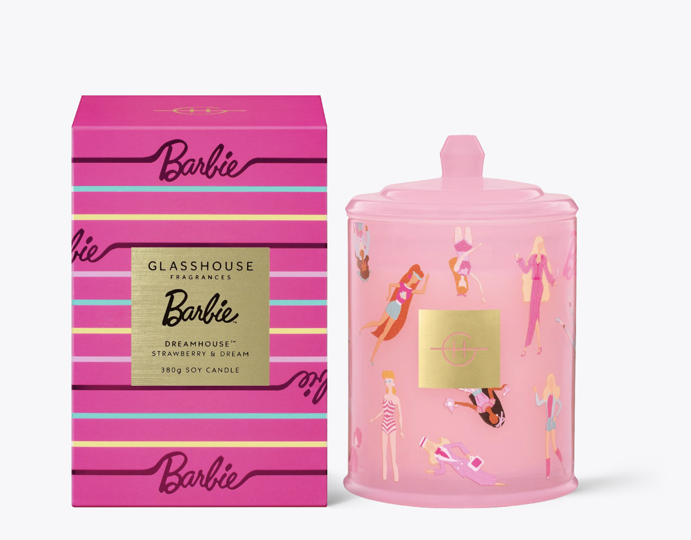 Barbie candle with glasshouse