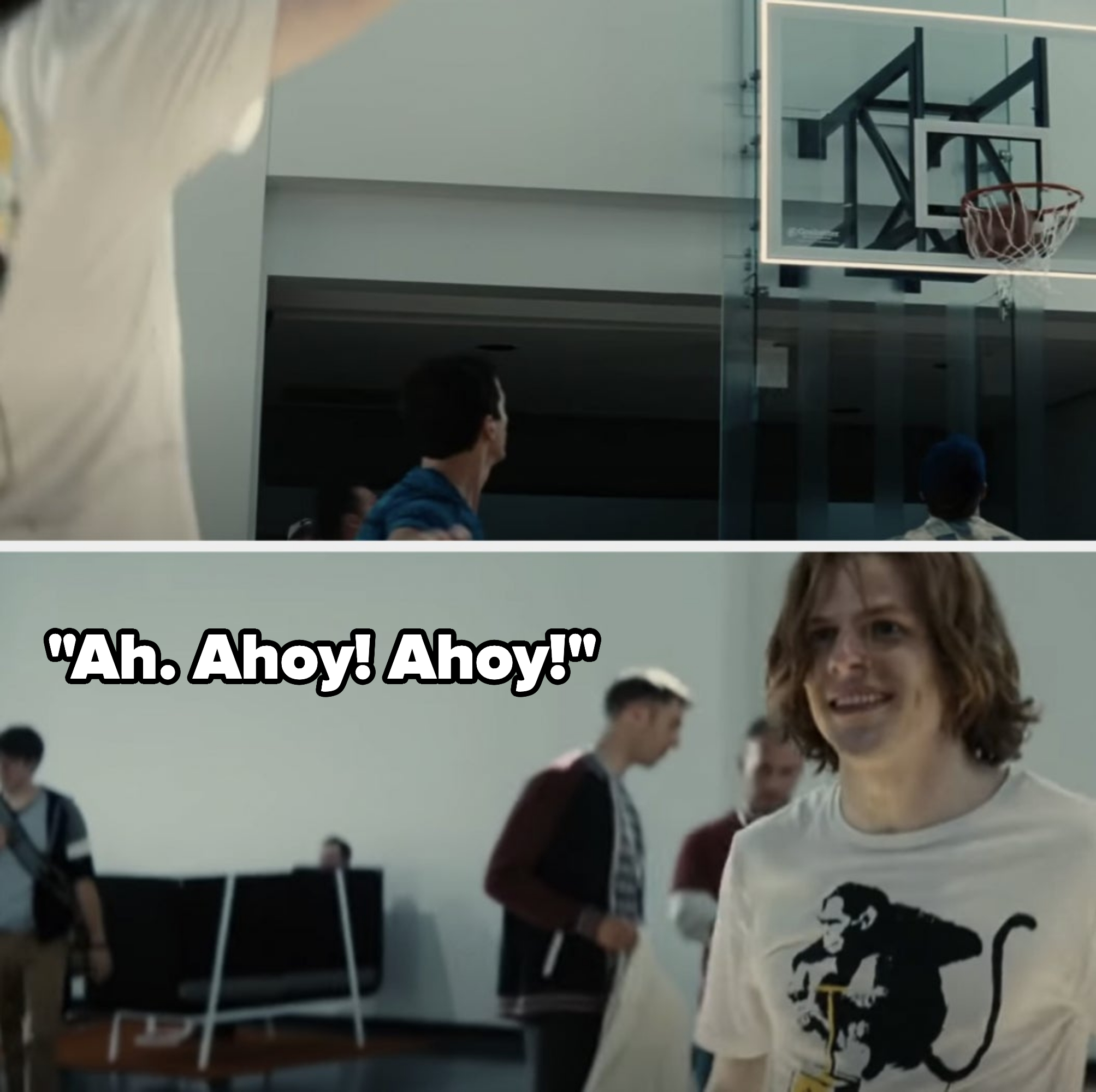 Lex Luthor plays basketball