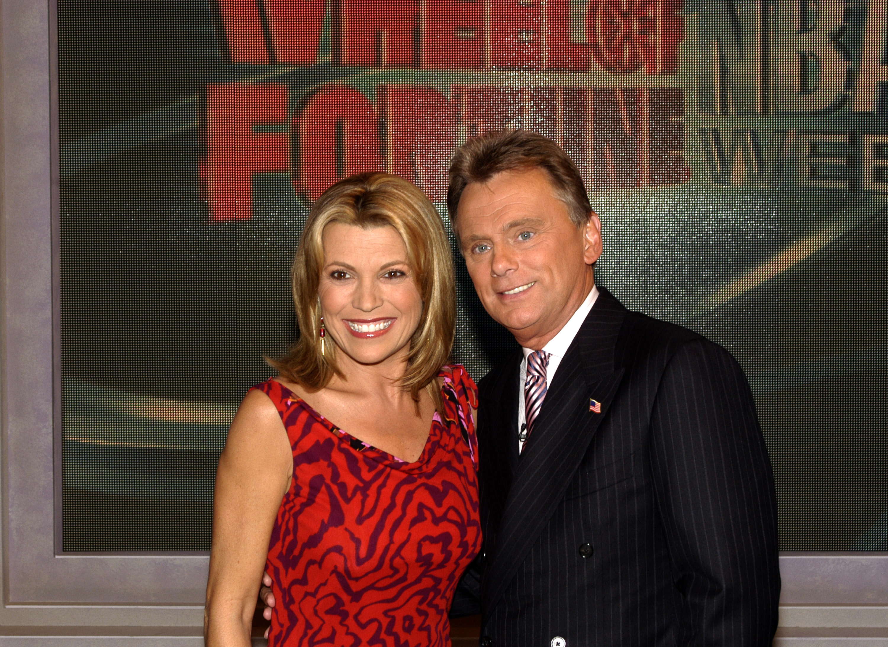 Closeup of Vanna White and Pat Sajak