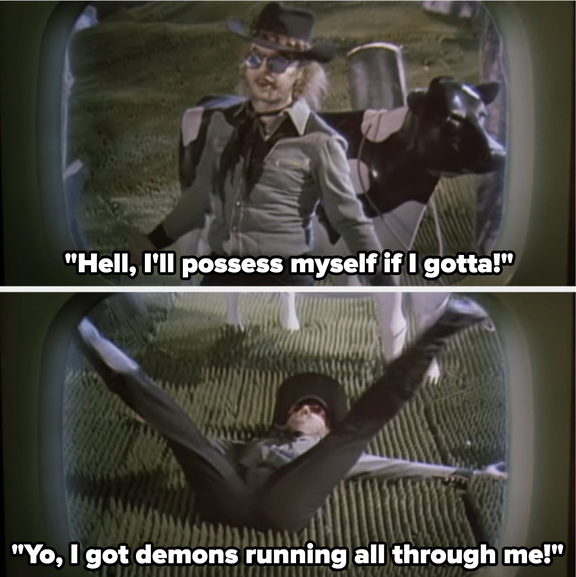 Beetlejuice advertises that he'll possess himself if he has to