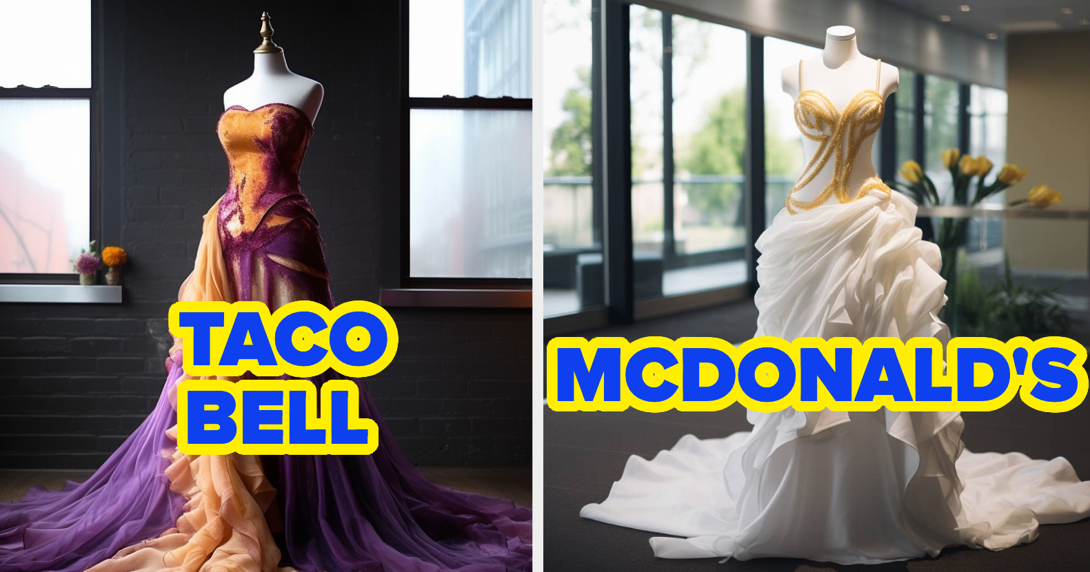 AI Photos Of Fast Food Wedding Dresses