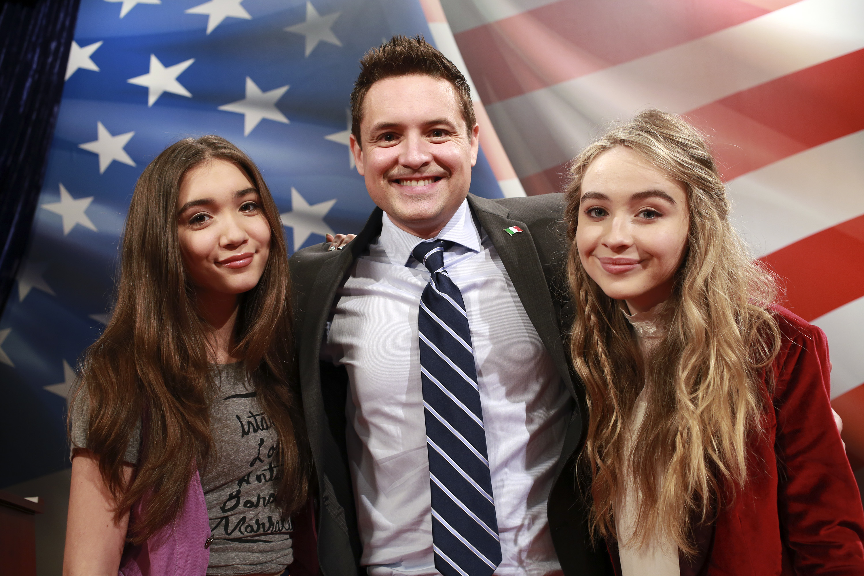 Will with two of the cast members from Girl Meets World