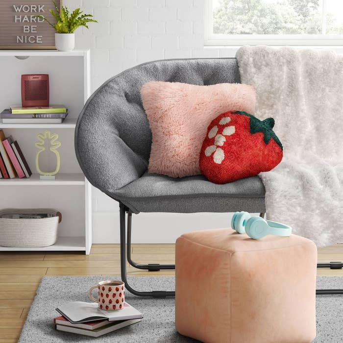 Strawberry shape accent pillow