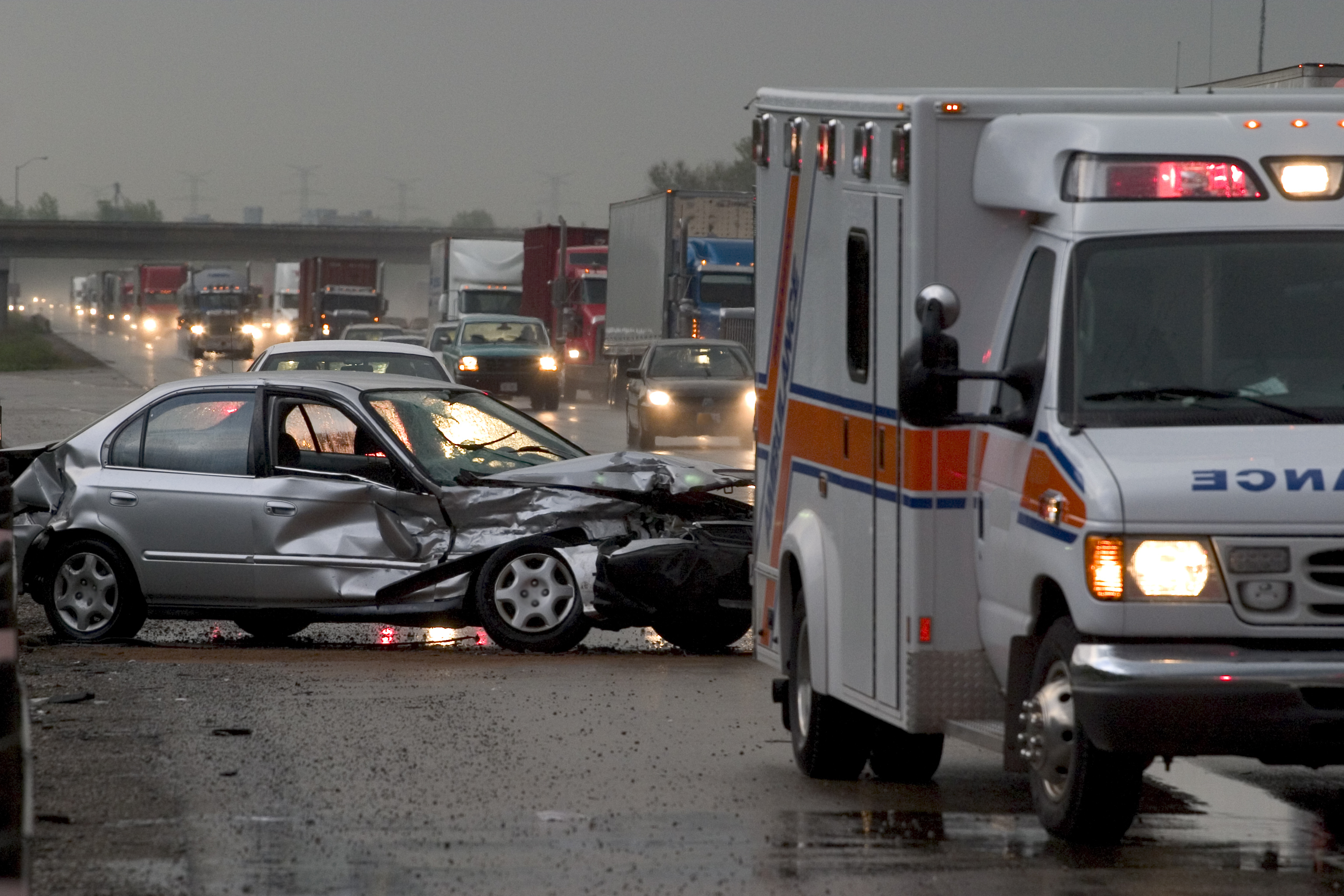 car accident and ambulence