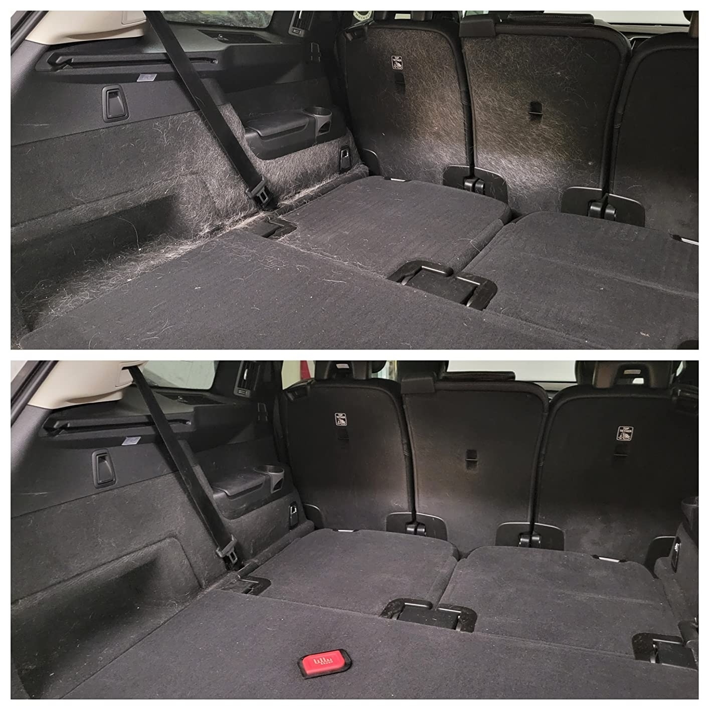 Reviewer&#x27;s before and after photo of car dirty and clean.