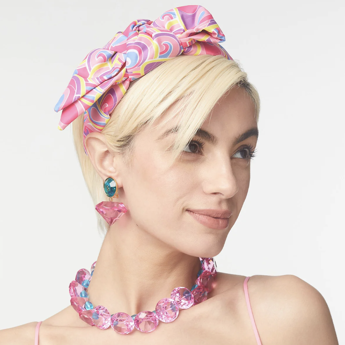 Model wearing barbie headband