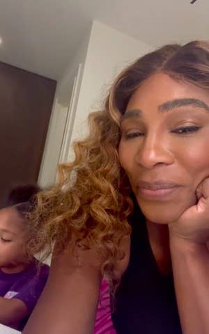 Serena Williams laughs with her daughter