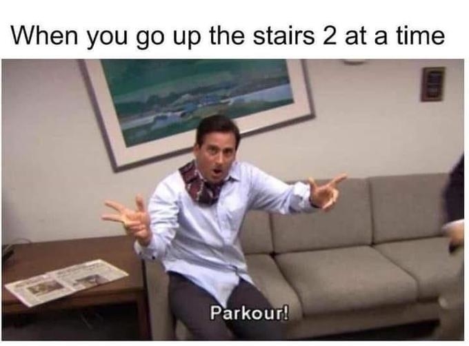 Michael saying &quot;Parkour.&quot;