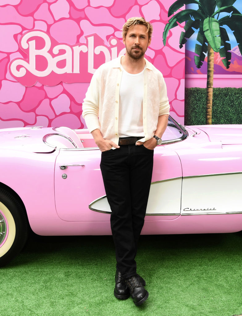 Ryan standing by the Barbie Corvette