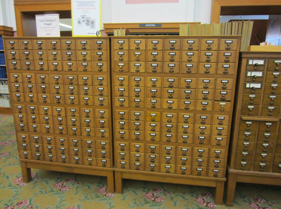 library card catalog system vintage