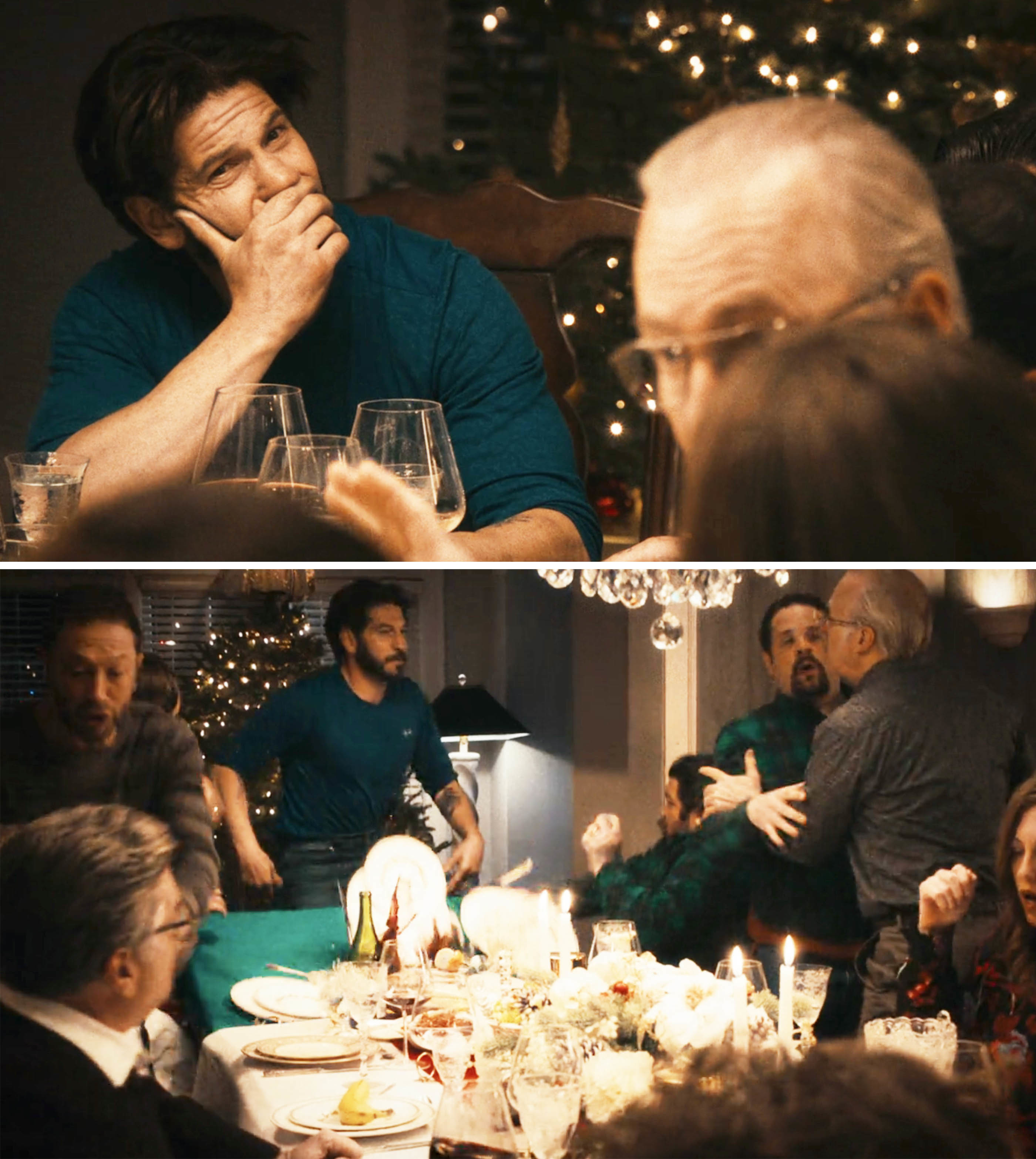 Close-ups of the scene around the table