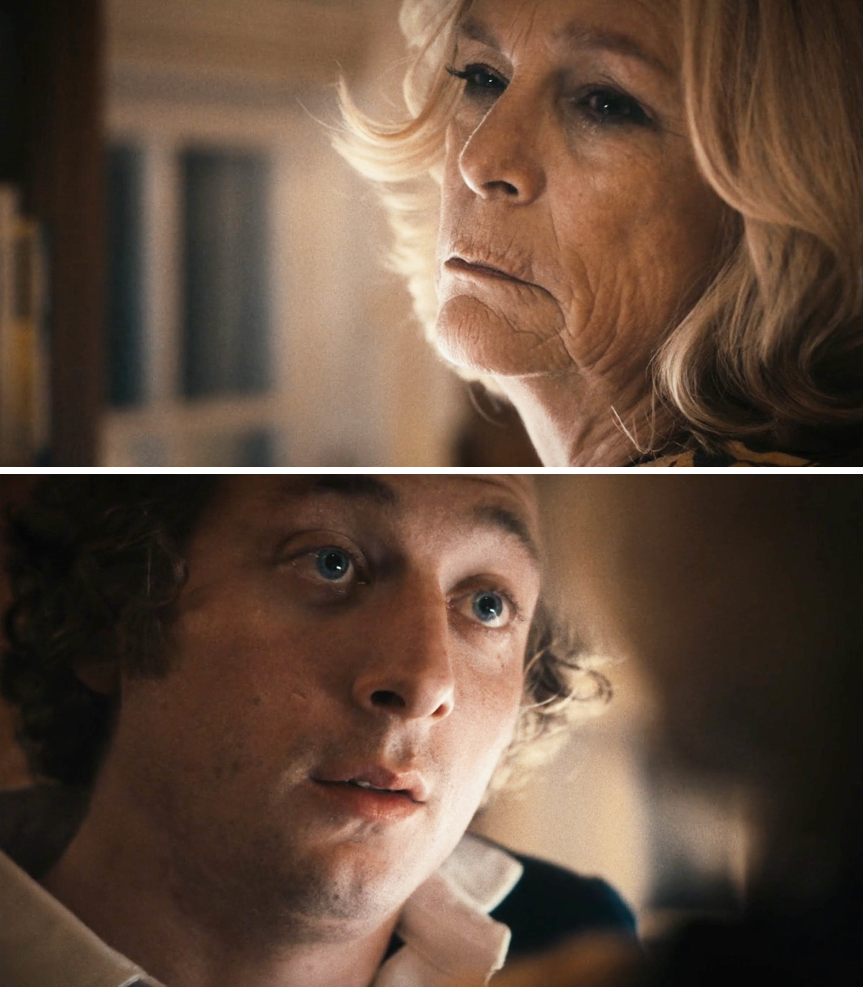 Close-ups of Jamie and Jeremy Allen White (as Carmy)