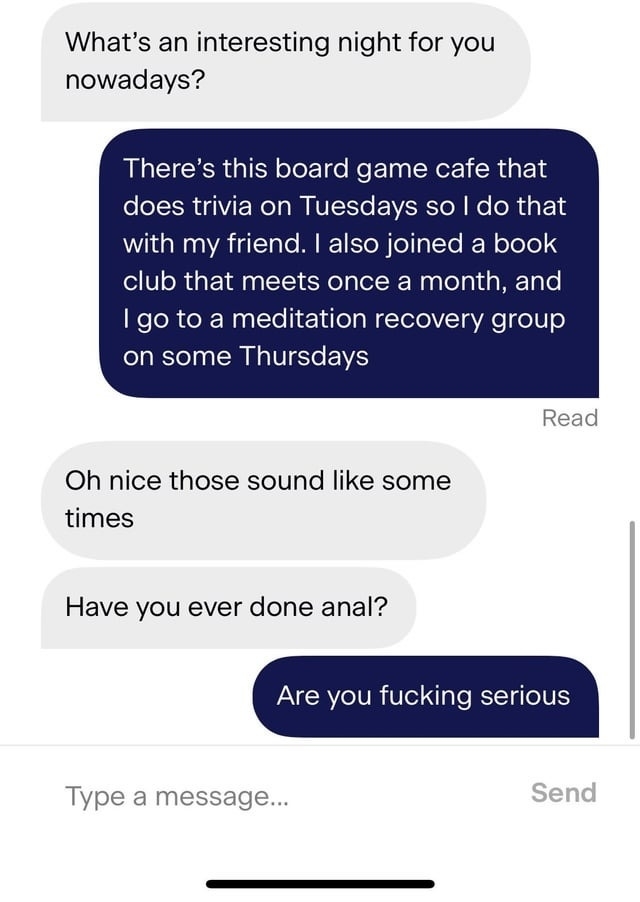 he asks if she&#x27;s ever done anal