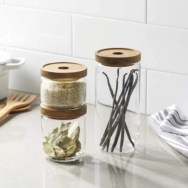 The storage jars on a counter