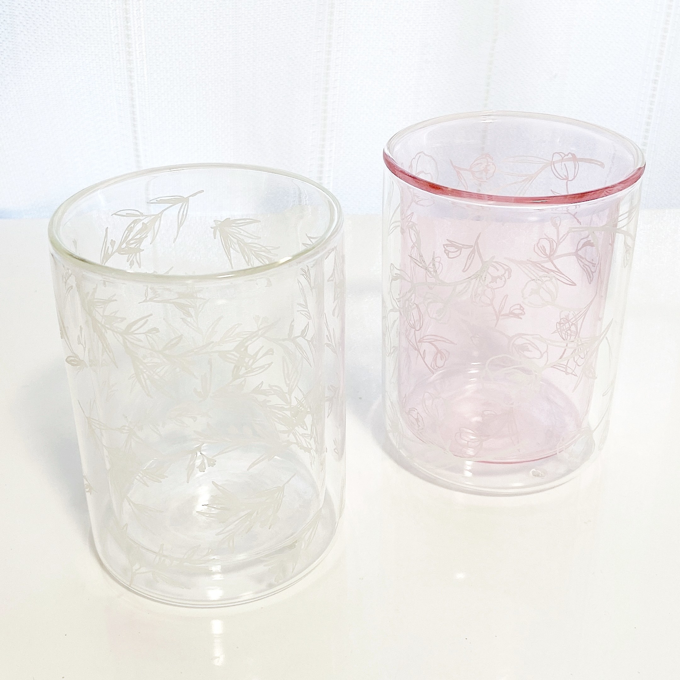 Francfranc(フランフラン)のおすすめグラス「フラワー&リーフ ダブルウォールグラス」