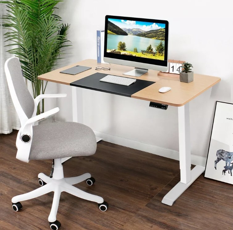 the white desk with a computer on top