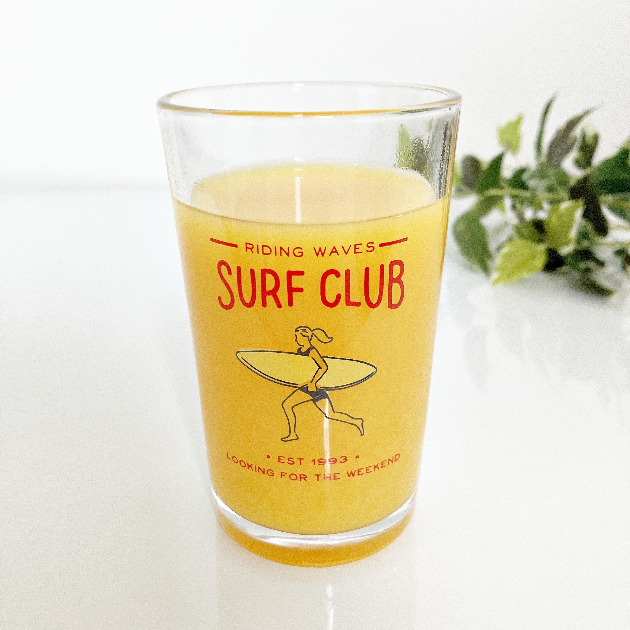 DAISO（ダイソー）のおすすめグラス「デザイングラス（サーフィン、約220ml）」