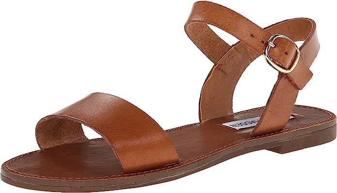 the sandal in brown leather color