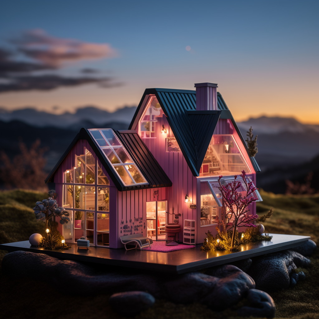 A two-story Tudor-style house with many windows and high ceilings