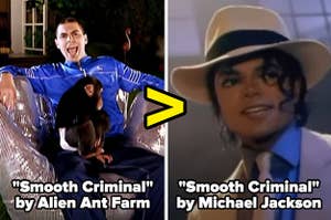 alien ant farm singer sits with a monkey and michael jackson wears a fedora