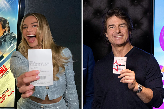 Margot Robbie "Accepted" Tom Cruise's Mission To Pose With Tickets To See Each Other's Film And Its So Perfect