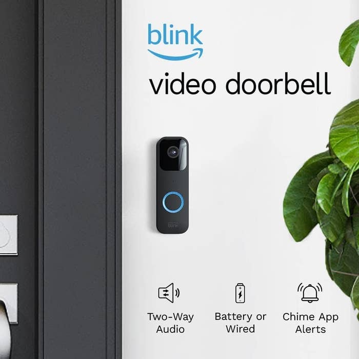 the doorbell with its features listed below: &quot;Two-Way Audio, Battery or Wired, Chime App Alerts&quot;