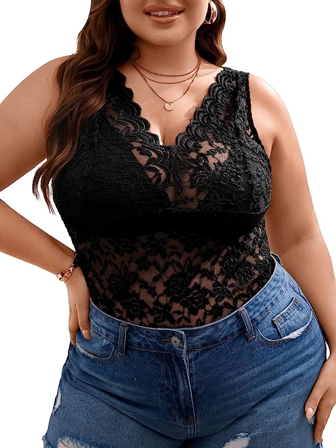Something For Me Lace Cami Bodysuit – Rustic Ruffles Boutique