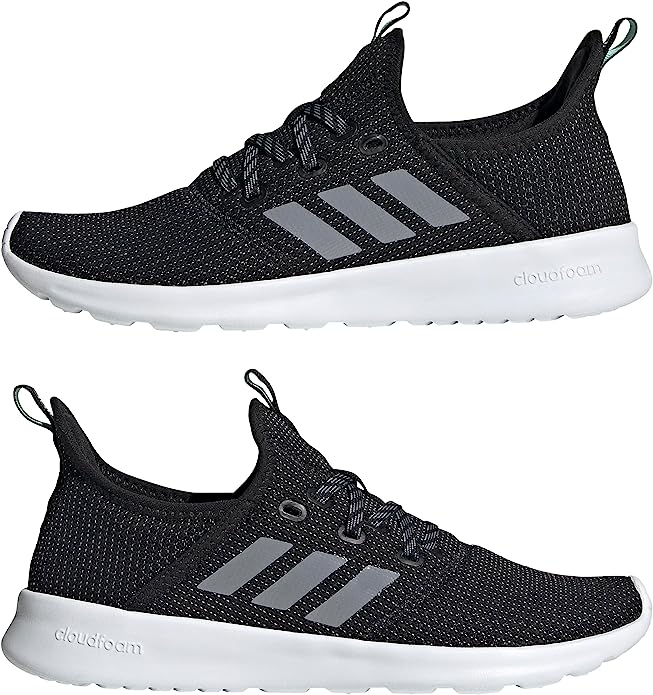 the Adidas shoes in black and white