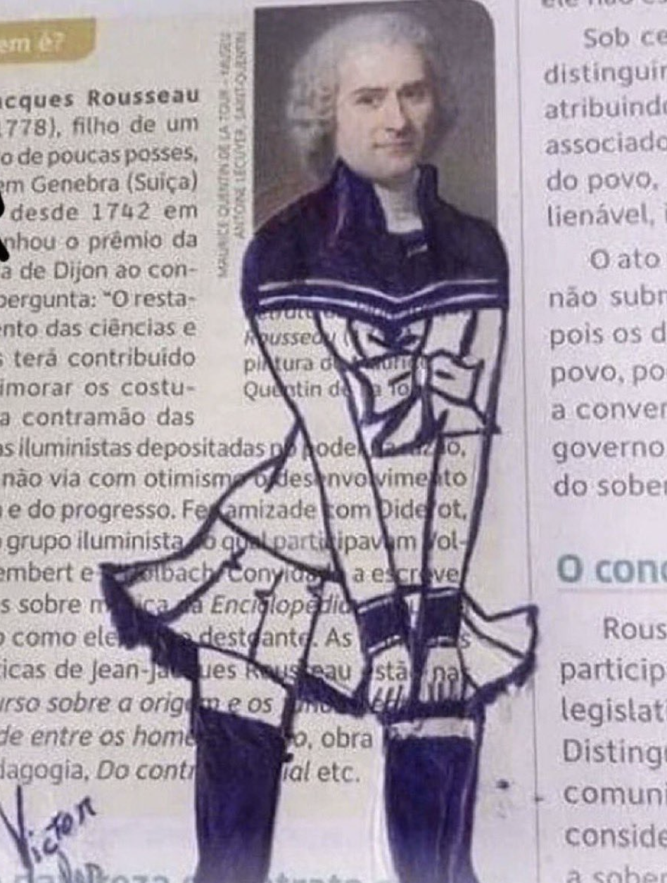 Closeup of a drawing someone did in a textbook