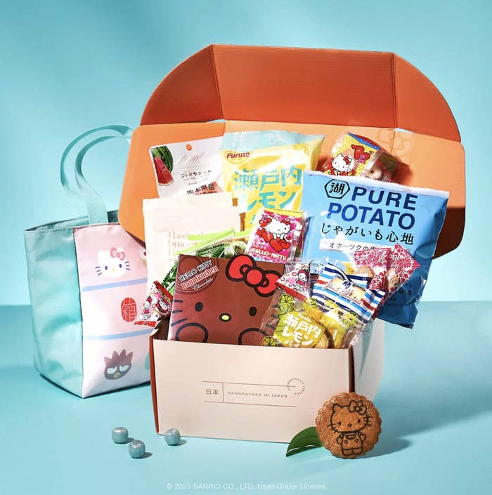 Box of Hello Kitty themed snacks