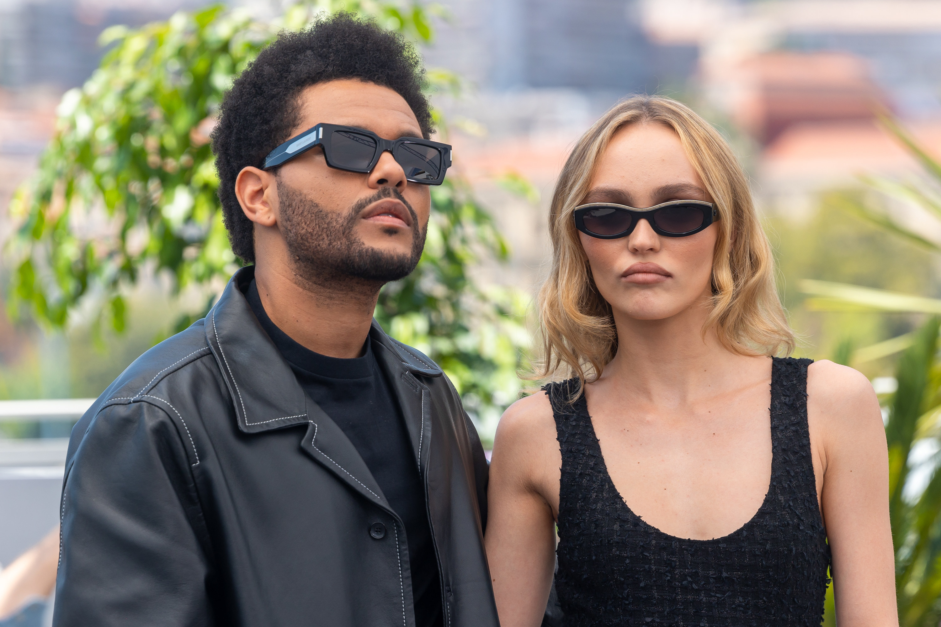 Close-up of Abel and Lily-Rose in Cannes