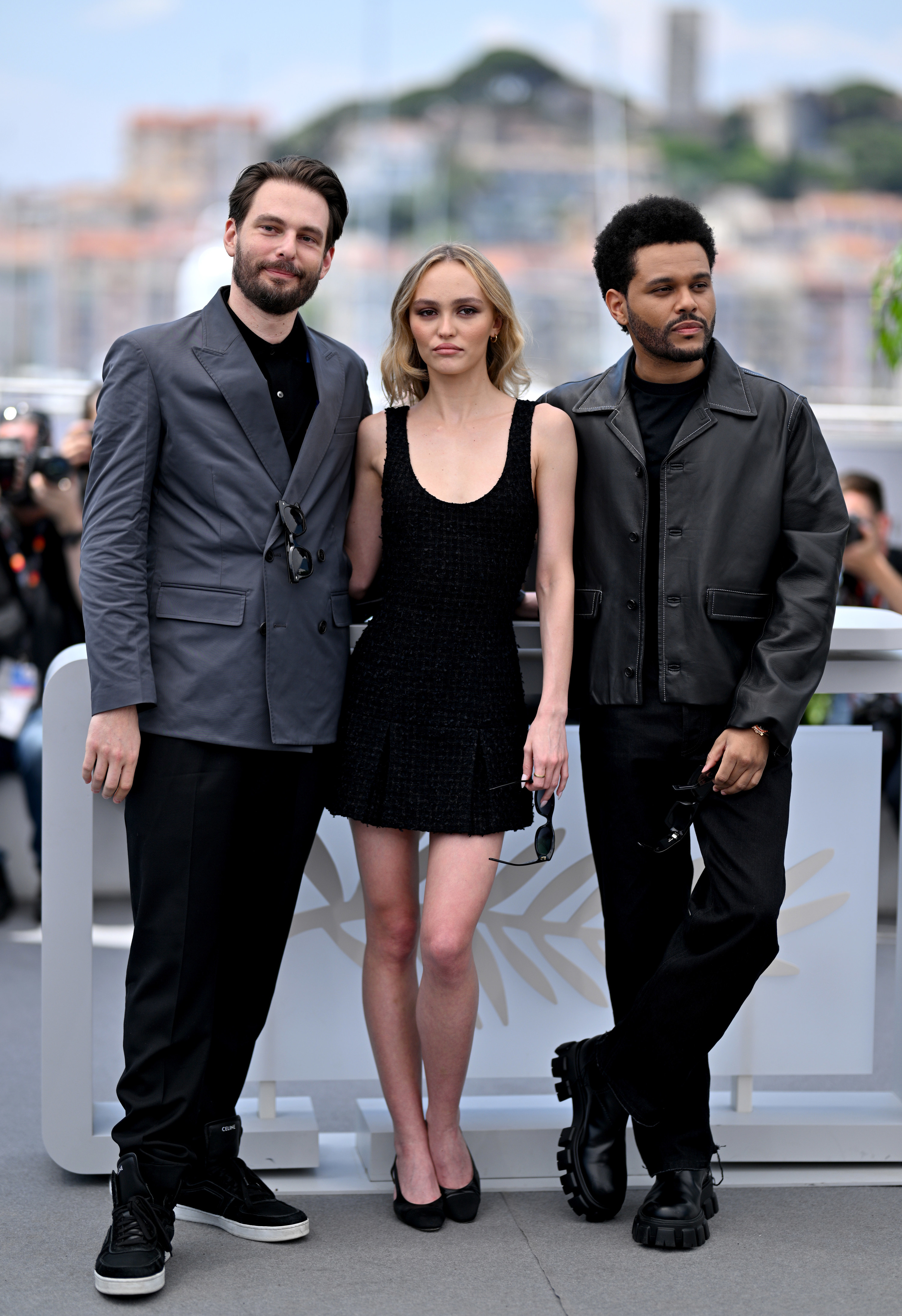 Sam, Lily-Rose, and Abel in Cannes