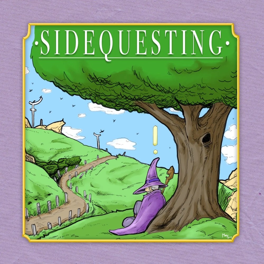 photo of the title card of a hand-drawn wizard sitting under a tree