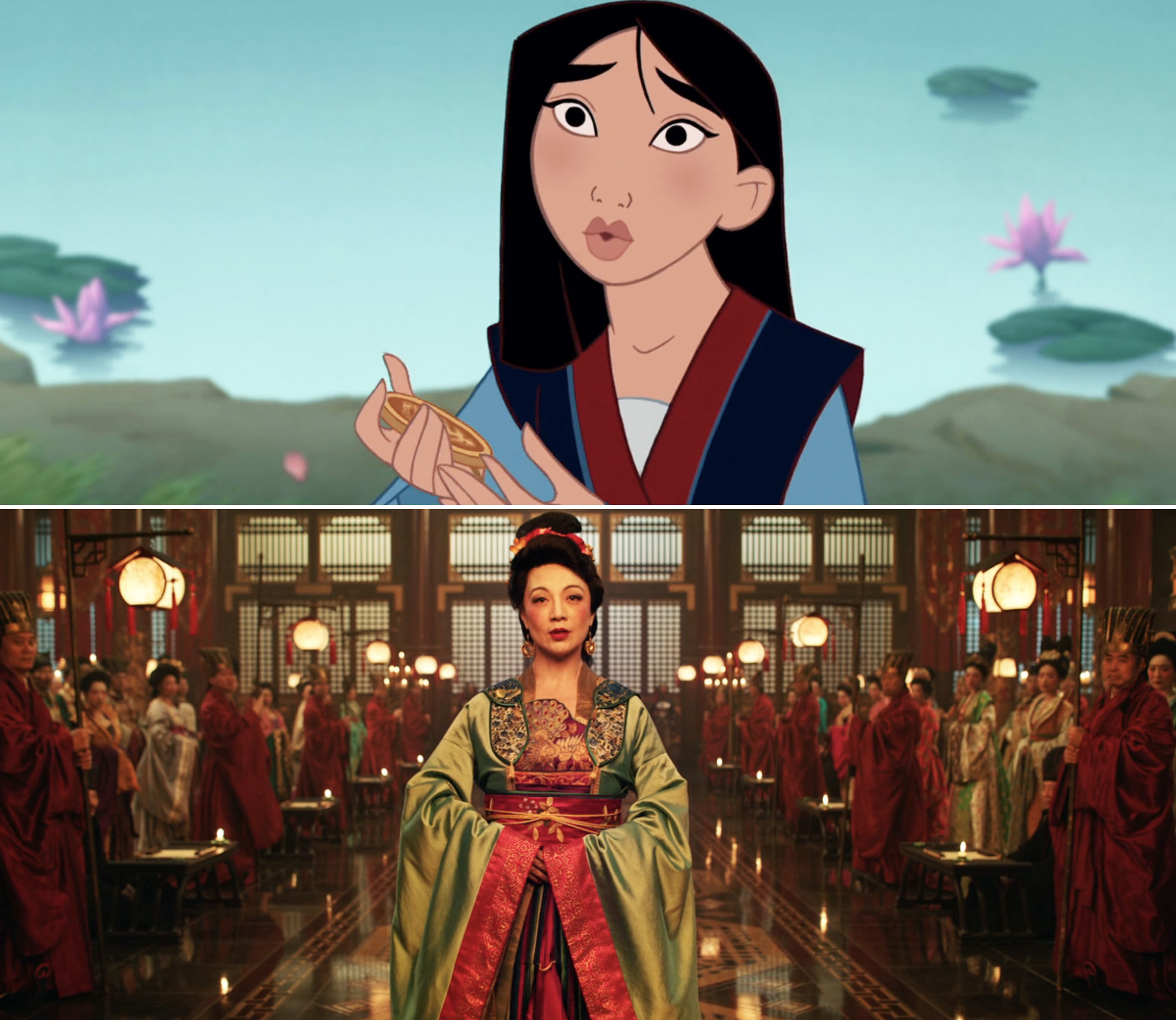 Screen grabs from both &quot;Mulan&quot; films