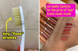 flossing toothbrush and matte lipsticks 