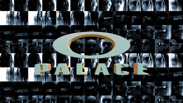 palace oakley logo is pictured