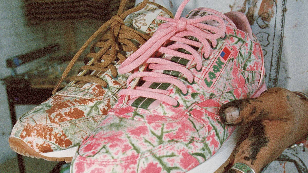 LQQK Studio's first Reebok collab will feature two camo-covered iterations of the Classic Leather silhouette and will drop in September 2022.