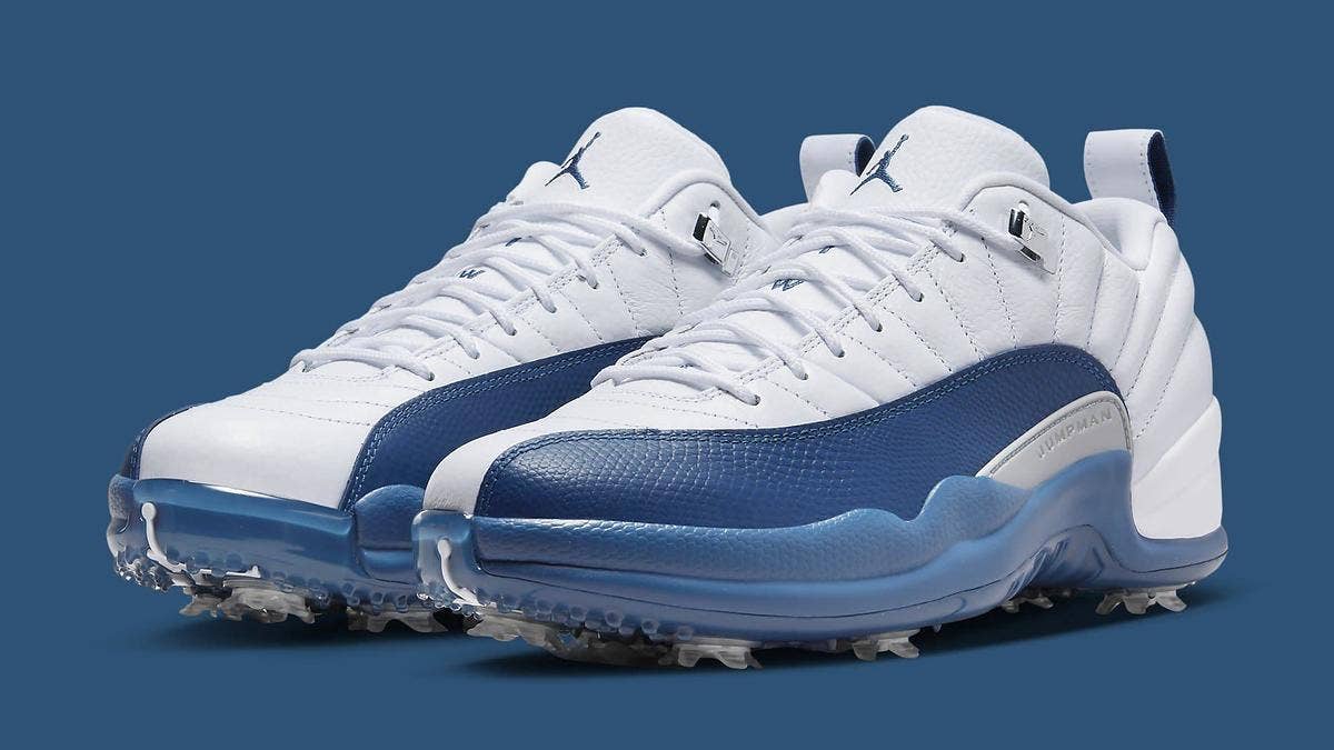 The Air Jordan 12 Low Golf is releasing in the popular 'French Blue' colorway soon after images of the sneaker have emerged. Click here for a closer look.
